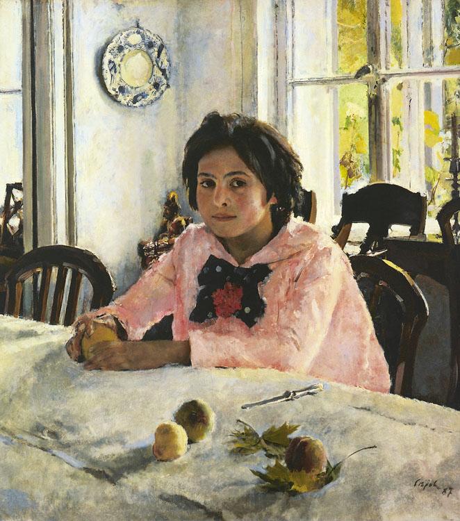 Valentin Aleksandrovich Serov Girl with Peaches (nn02) Norge oil painting art